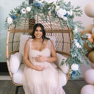 Elegant Maternity Blush Pink Tulle Dress